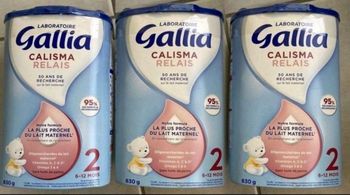 3 BOITES DE LAIT GALLIA CALISMA RELAIS 2 neuf 