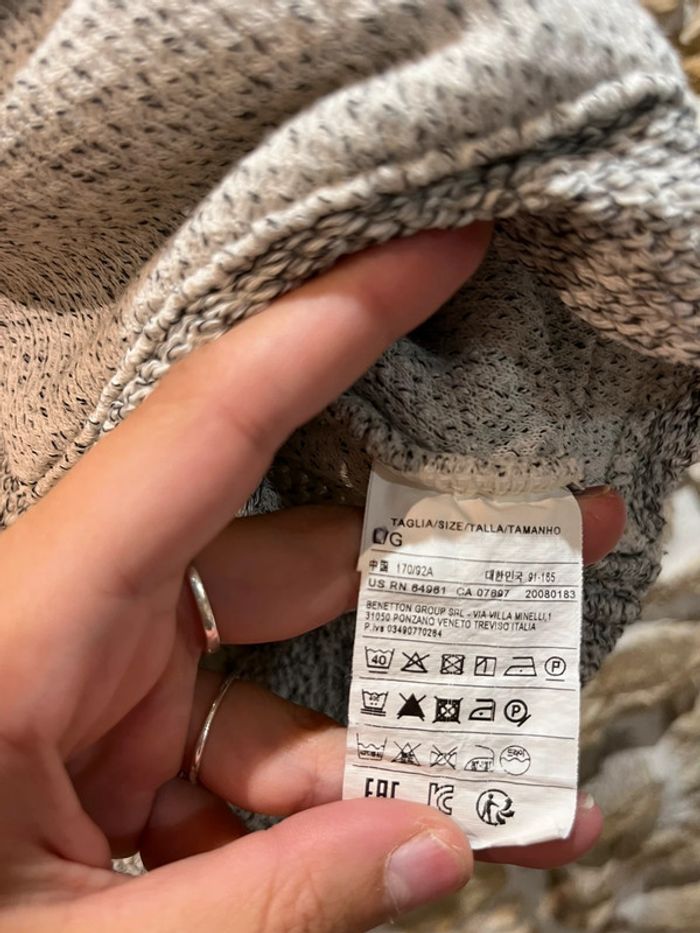 Veste à capuche en maille Benetton Taille L - photo numéro 4