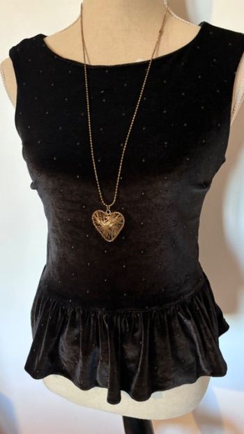 Top péplum imitation velours taille 36-38 s-m lipsy