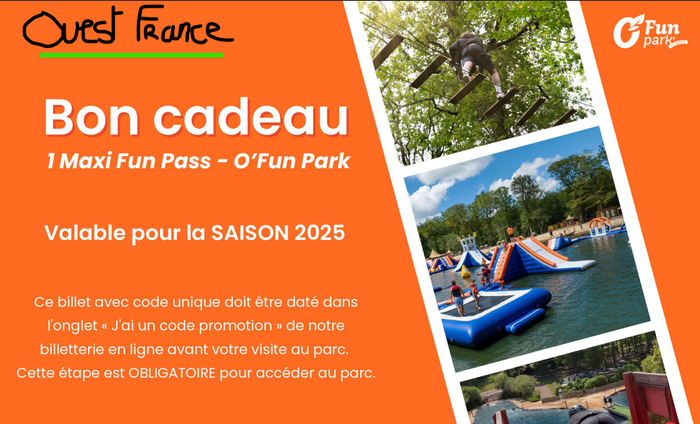 Code promo billet gratuit O FUN PARK. Maxi Fun Pass Gagné Ouest France - photo numéro 2