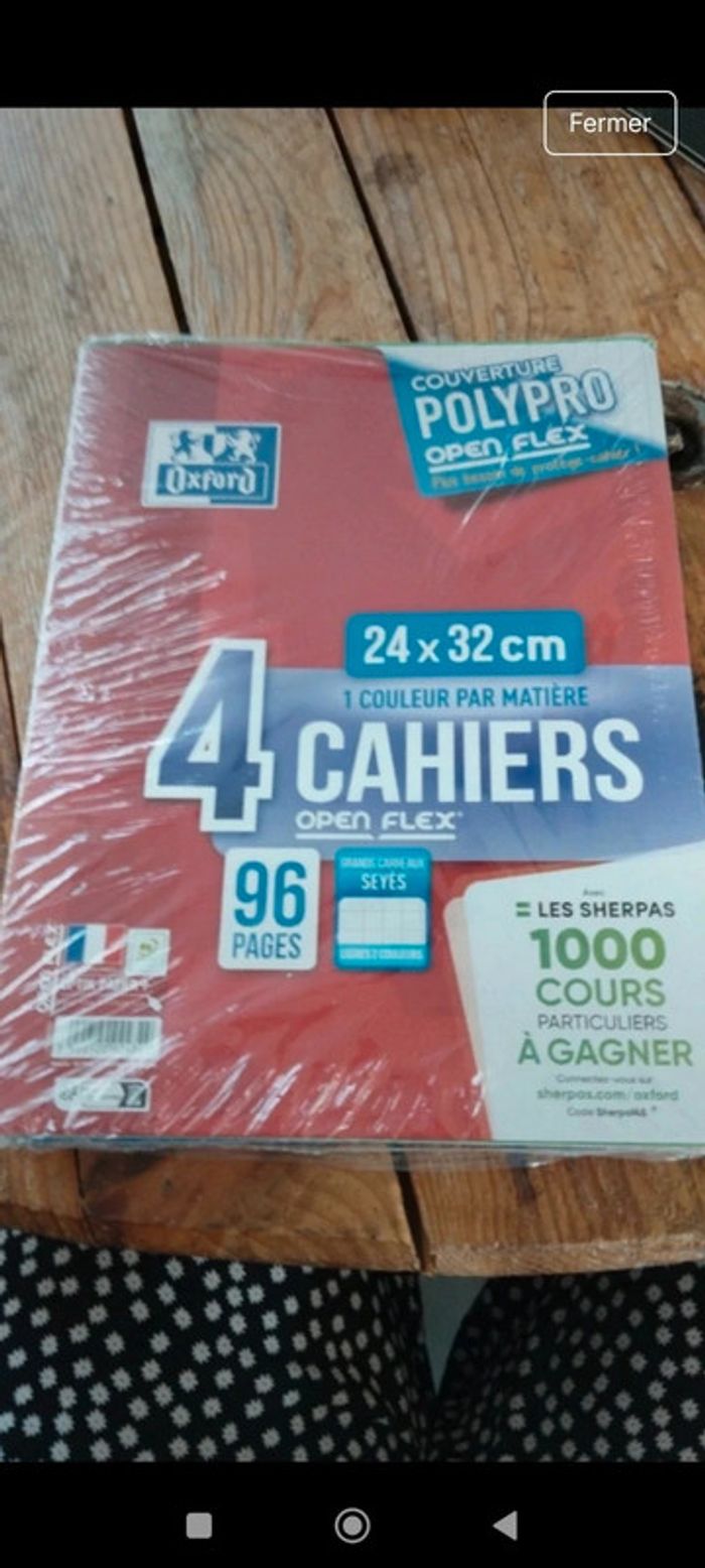Lot 4cahiers oxford