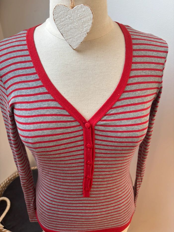 T-shirt ML - marinière - Taille 40 - photo numéro 3