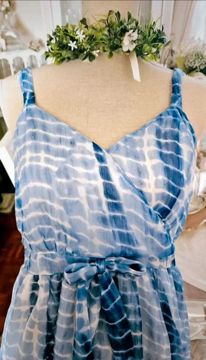 Robe longue bleue tie and dye Jacqueline Riu Taille 44 Neuve - photo numéro 2