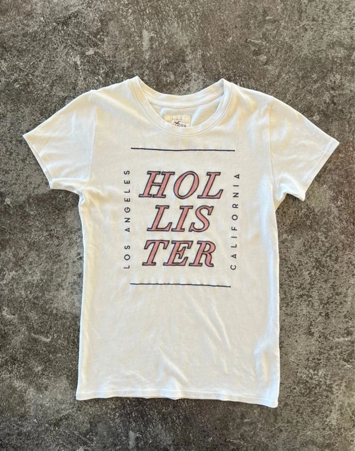 T shirt blanc femme Hollister taille XS Women t-shirt Maglietta donna T-Shirt Damen