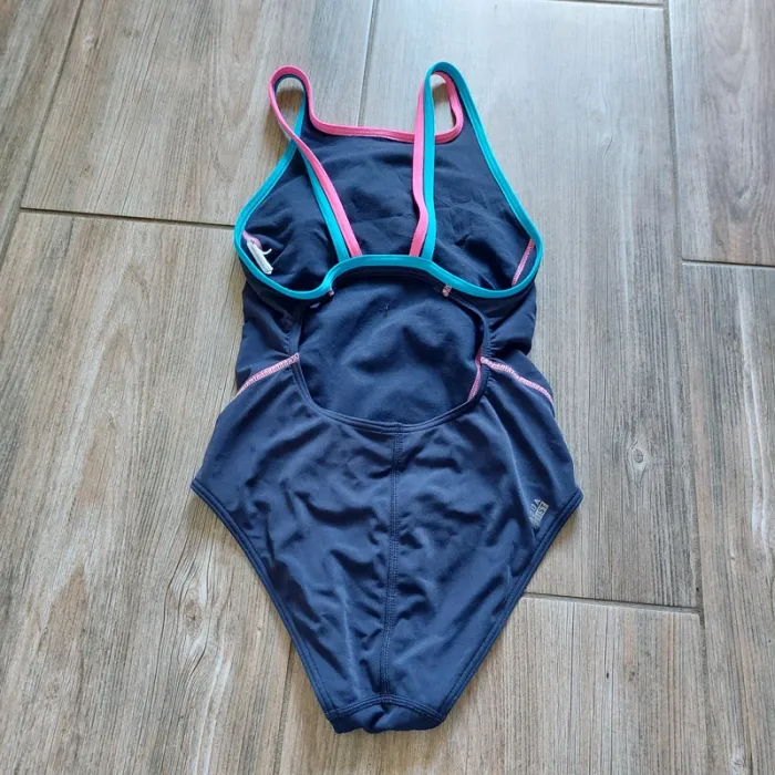 Maillot de bain 1 pièce Nabaiji bleu marine rose & bleu 12 ans - photo numéro 2