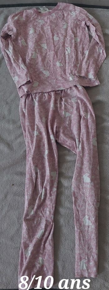 pyjamas été fin lapin 8/10 ans h&m