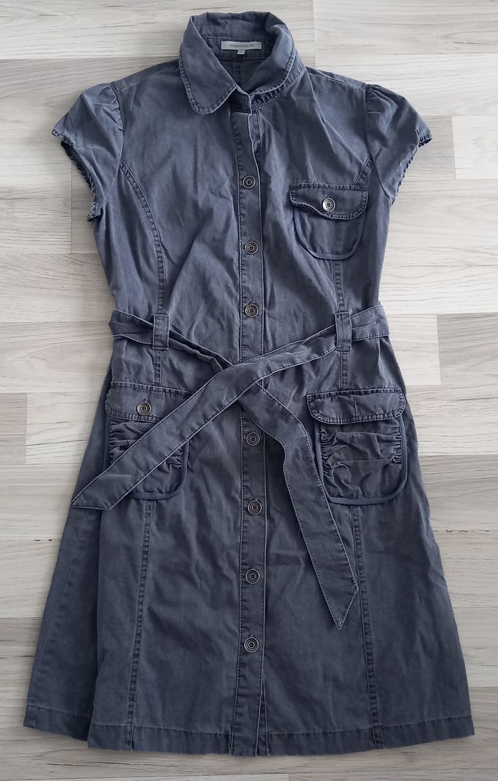Robe longue à manches courtes gris Jacqueline Riu taille 38 - photo numéro 1