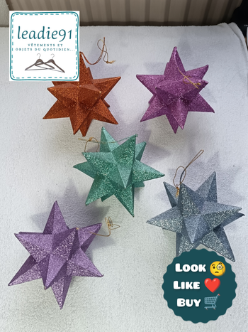 lot 5 grosses boules étoiles de Noël