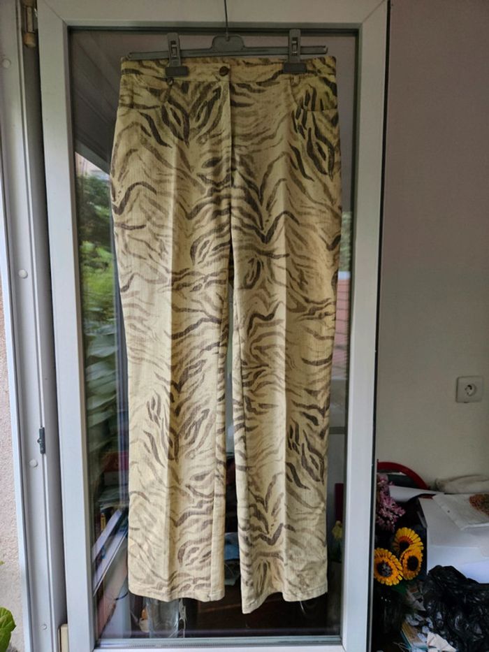 Pantalon motif zébré vintage taille 40