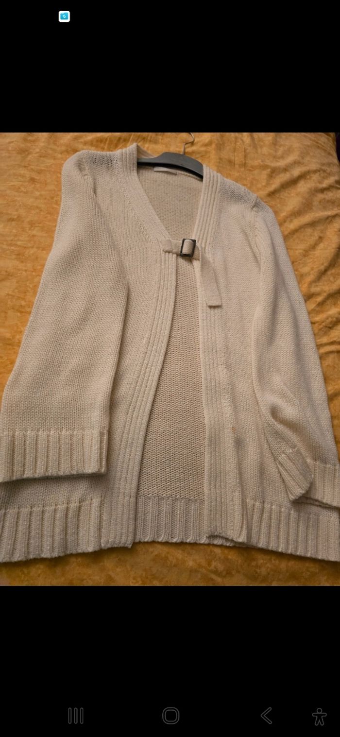Gilet long blanc écrémé promod