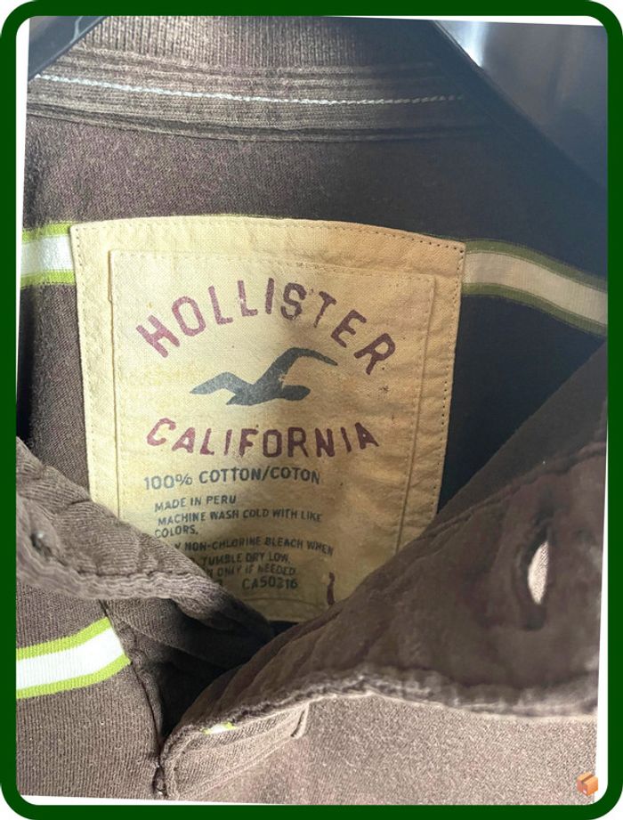 👕 Polo homme Hollister – Taille L – Marron – Très bon état - photo numéro 3