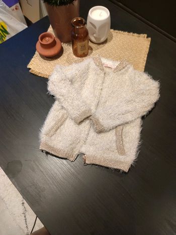 Gilet zippé beige/doré