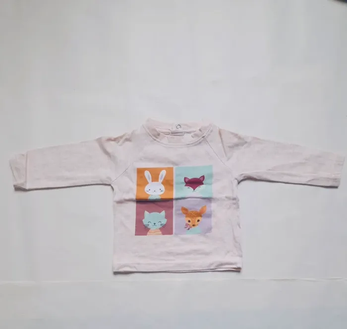 Lot 11 t-shirts manches longues fille 6 mois - photo numéro 10