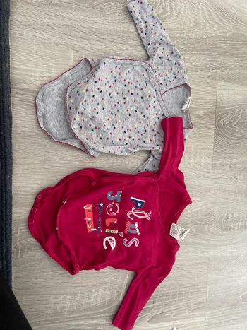 Lot 2 bodies body manche longue fille naissance tissait