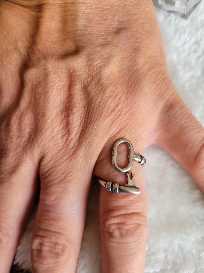 Bague acier clef 🔑 silver - photo numéro 2