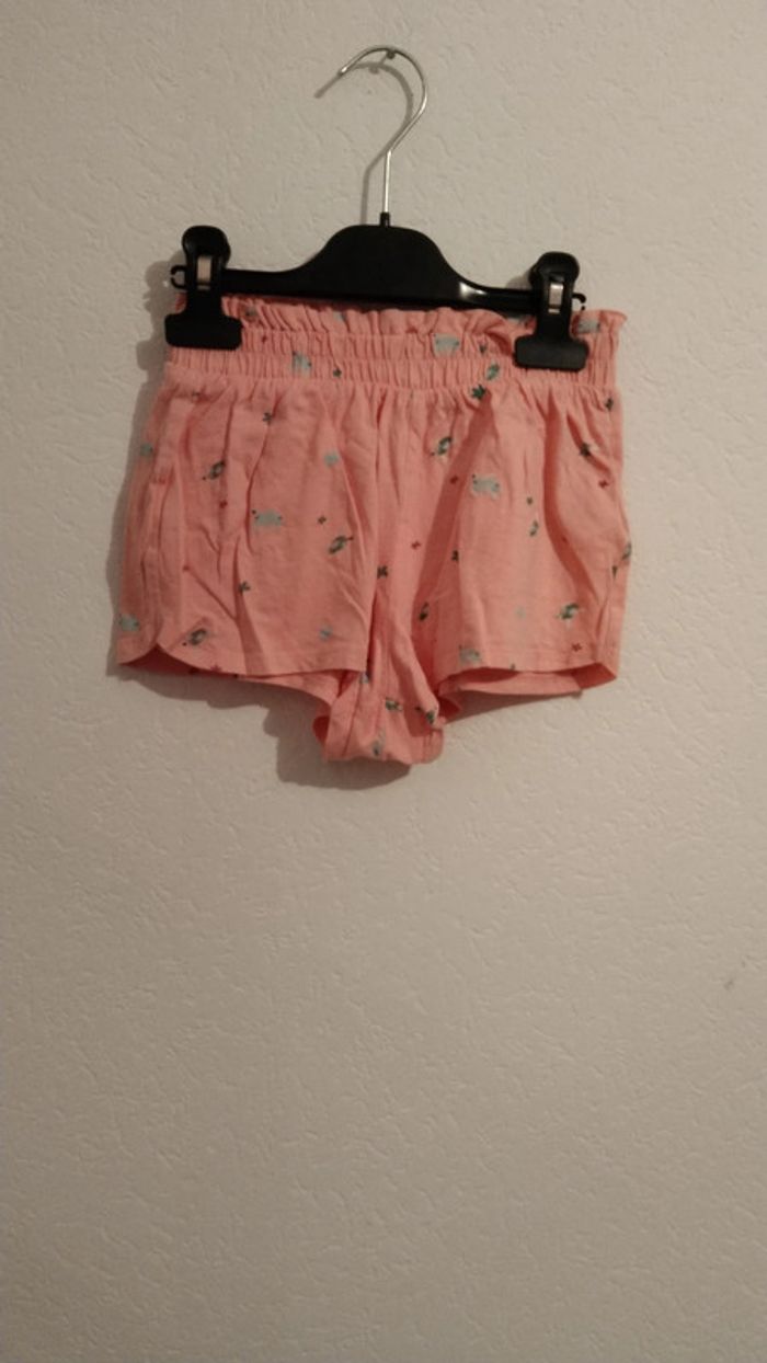 short coton fille rose imprimé tortues fille 10 ans kiabi