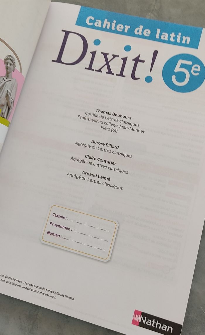 Dixit cahier de latin 5e - photo numéro 3