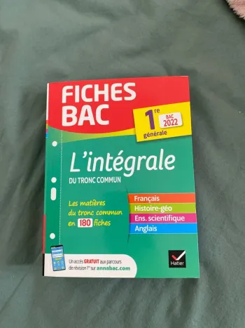 Fiches bac l’intégrale tronc commun