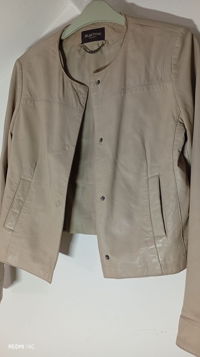 Blouson cuir agneau 40, Burton of London beige