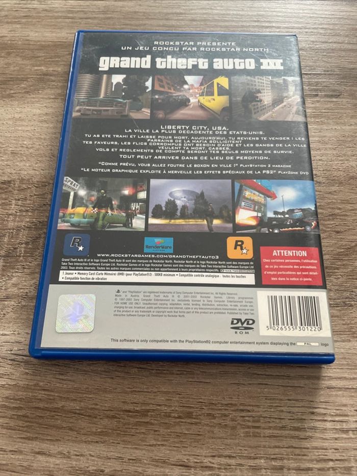 Grand Theft Auto III Jeu PS2 Complet + Carte PAL FR - photo numéro 3