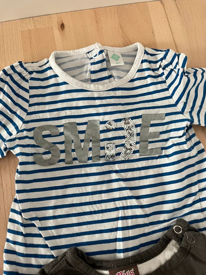 Lot 2 t-shirt ML 9 mois - photo numéro 3