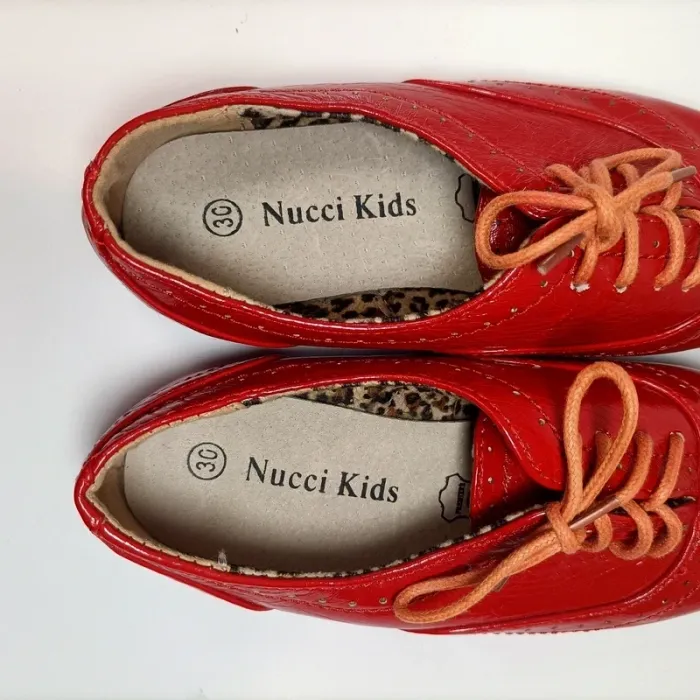 Chaussures richelieu rouges vernies enfant Nucci Kids taille 30 lacets mode C102 - photo numéro 6