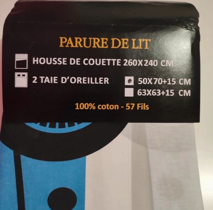 Parure de lit double 100 % coton, 240 x 260 cm - photo numéro 2