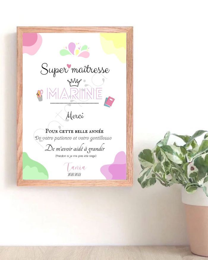 Affiche maîtresse maître atsem Aesh nounou … personnalisée - photo numéro 5