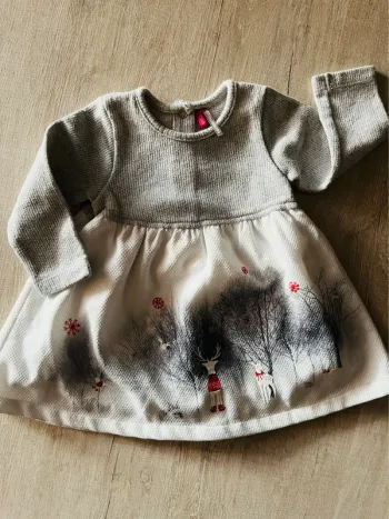 Robe pailletée bébé motifs hiver orchestra