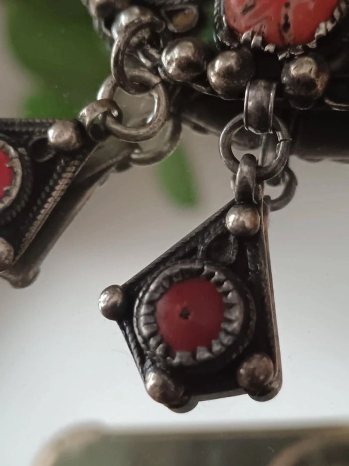 Collier berbère email et corail - photo numéro 7