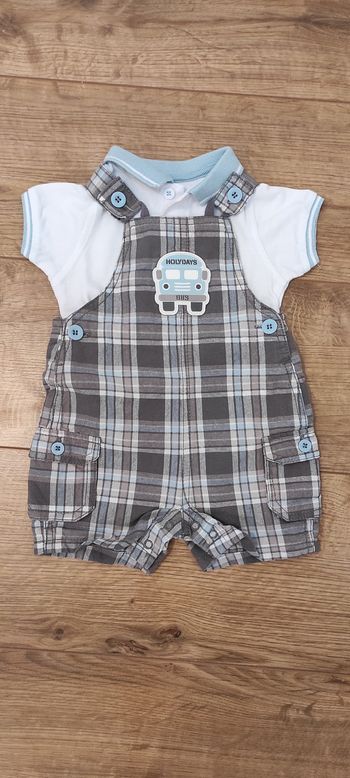 Ensemble salopette courte + Polo 6 mois
