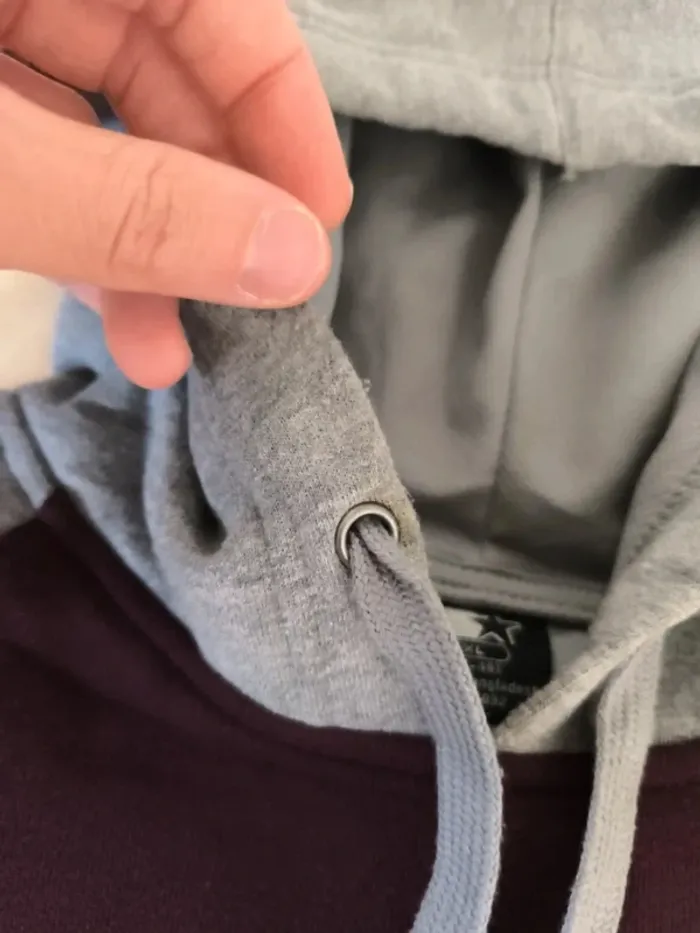Sweat capuche bordeaux gris starter excellent état XL homme - photo numéro 16