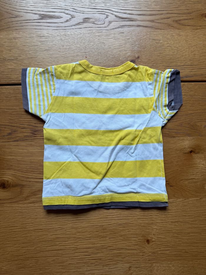 T-shirt Rayé Blanc Jaune Mini Gang 18 Mois Seastore – Très Bon État – Réduction sur Lot - photo numéro 2
