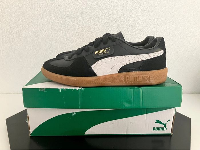 Puma Palermo Premium Laether Trainers Black / Warm White - photo numéro 11