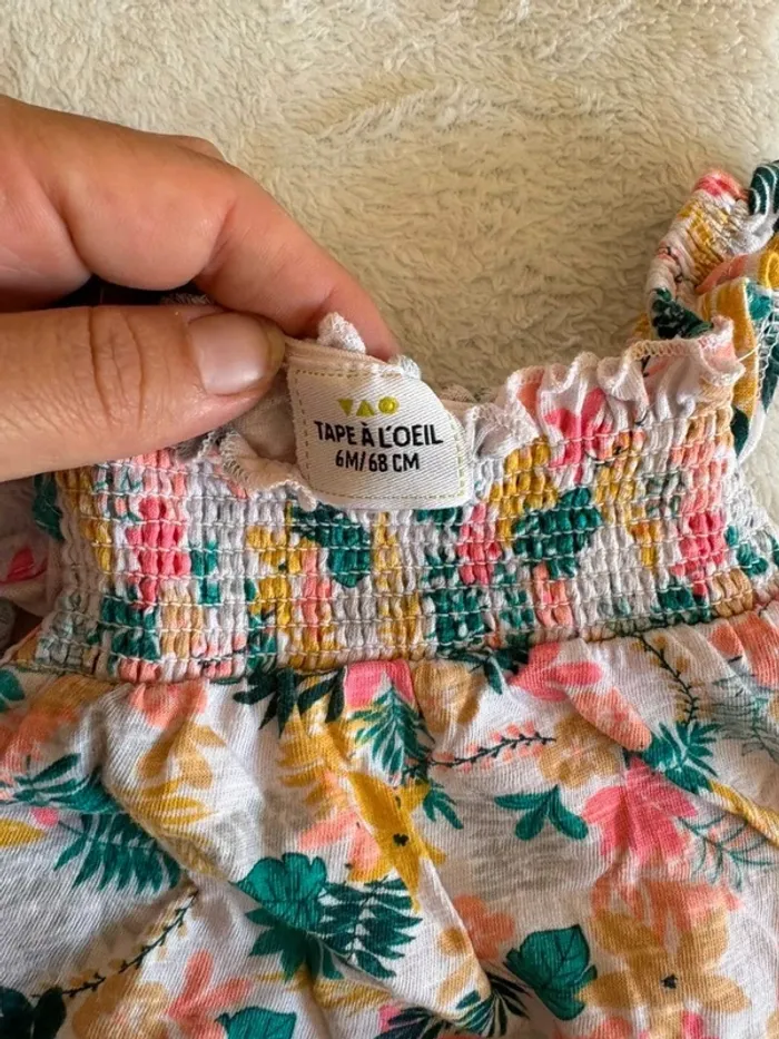 Adorable haut bébé fille fleuri – Tape à l’Œil 6 mois - photo numéro 4