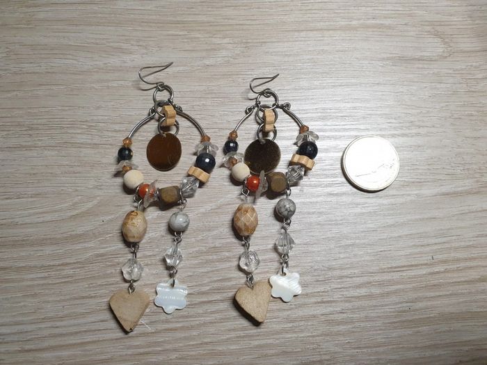 Sublissimes longues b o bois nacre vintage