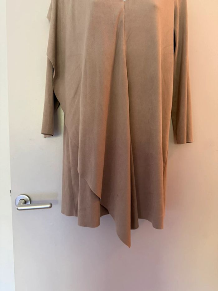 Robe tunique effet daim beige Zara - photo numéro 3