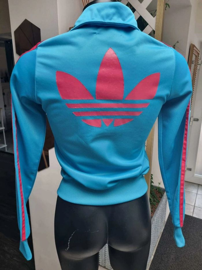 Veste de sport bleu turquoise et rose taille S - photo numéro 4