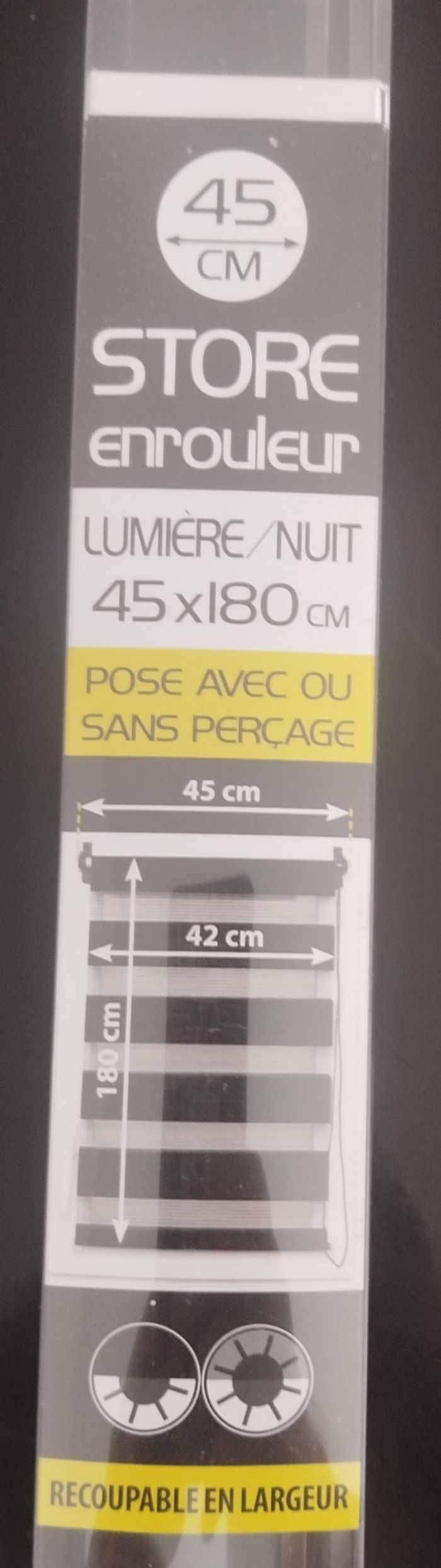 Store enrouleur lumière/nuit 45x180cm pose avec ou sans perçage . Rouge - photo numéro 4