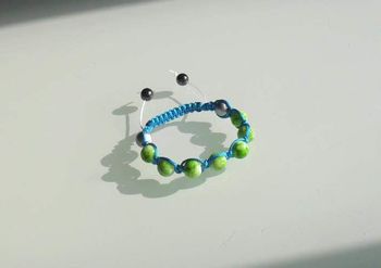 Bracelet shamballa vert et bleu