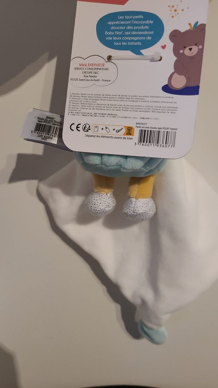 Lapin BABY NAT Poupi bleu - photo numéro 2