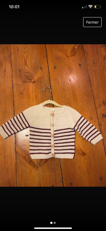 Gilet marinière violet