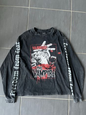 Tshirt manches longues longsleeve TheKooples S oversize washed délave