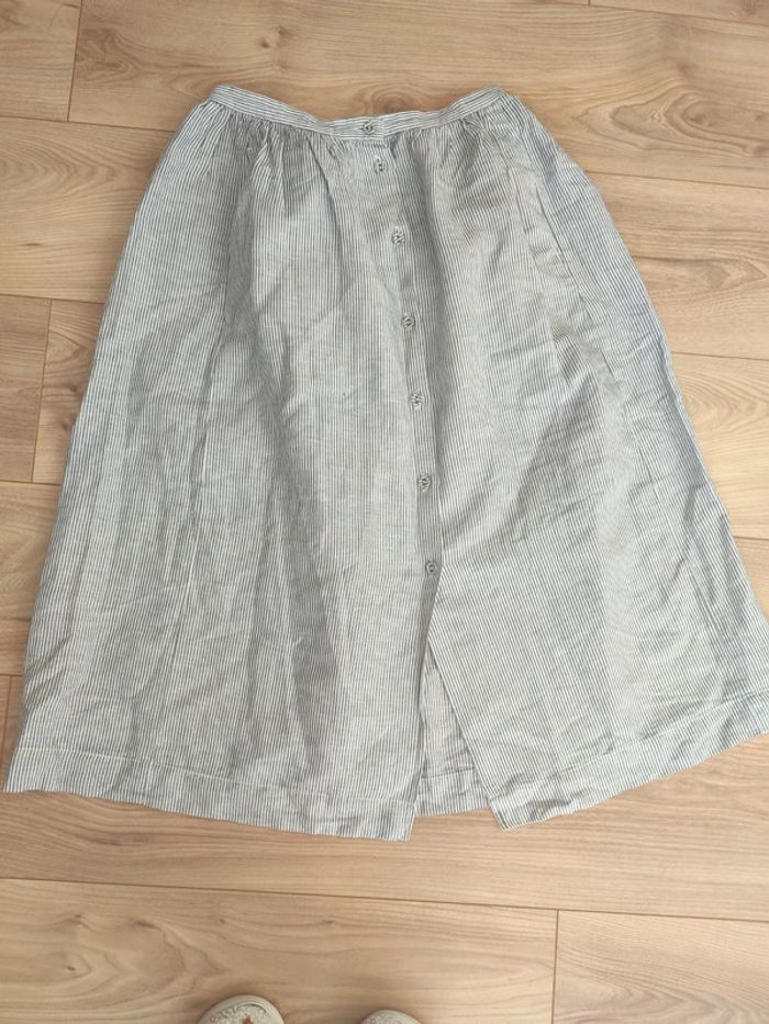 Jupe rayée mi longue Uniqlo