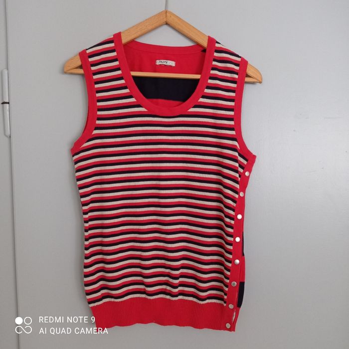 Débardeur pull à rayures rouges t40