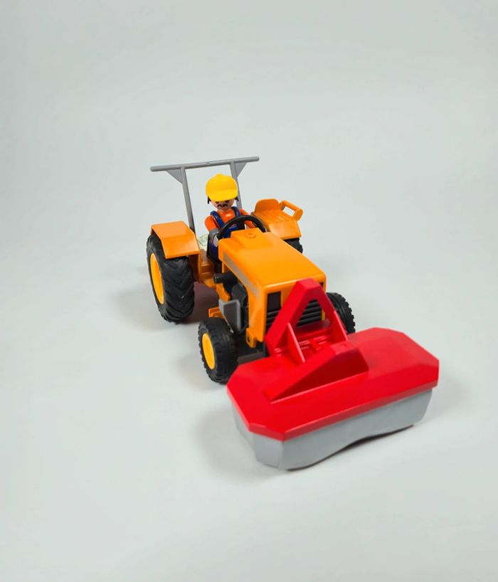 Playmobil Tracteur tondeuse orange et rouge - photo numéro 6