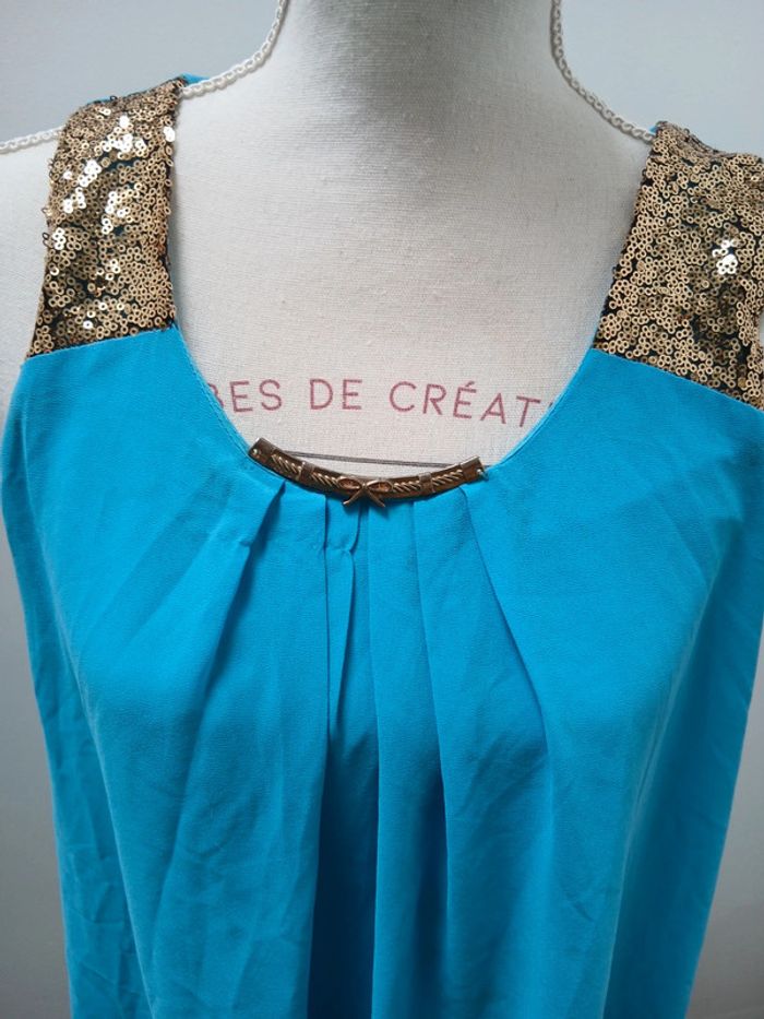 Robe bleu courte taille unique - photo numéro 3
