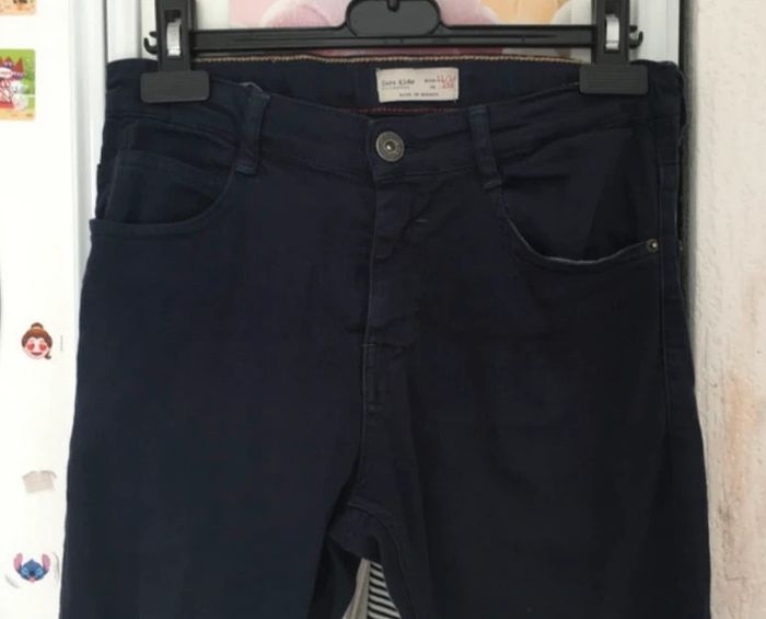 Pantalon slim bleu marine ajustable 11/12 ans Zara - photo numéro 2