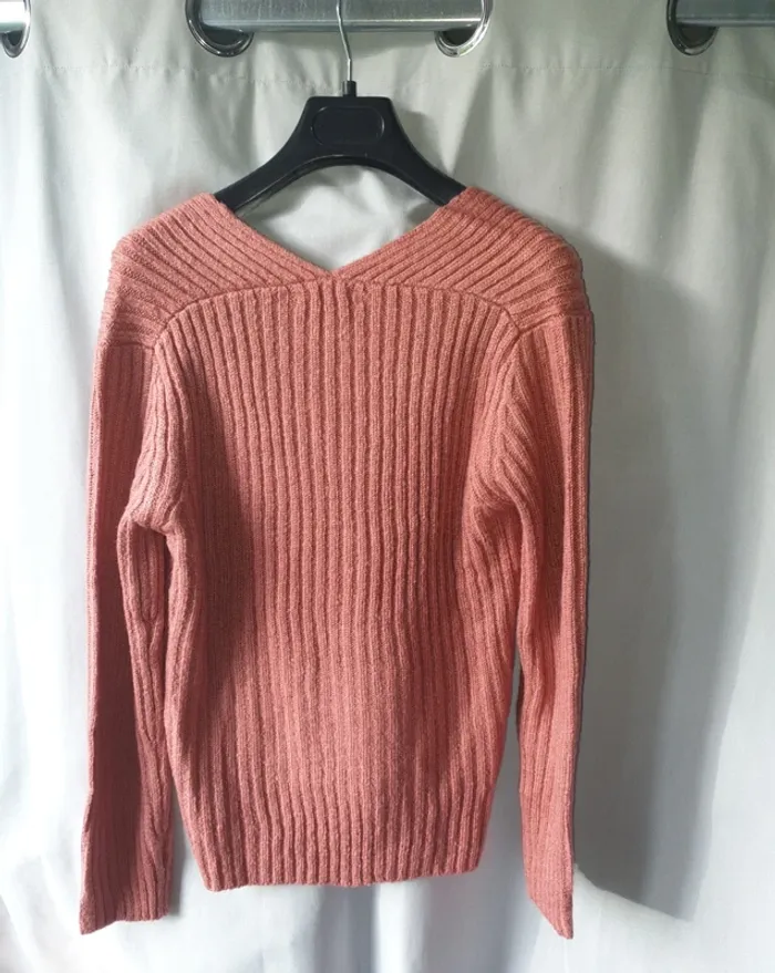 Pull en maille rose brique - photo numéro 3