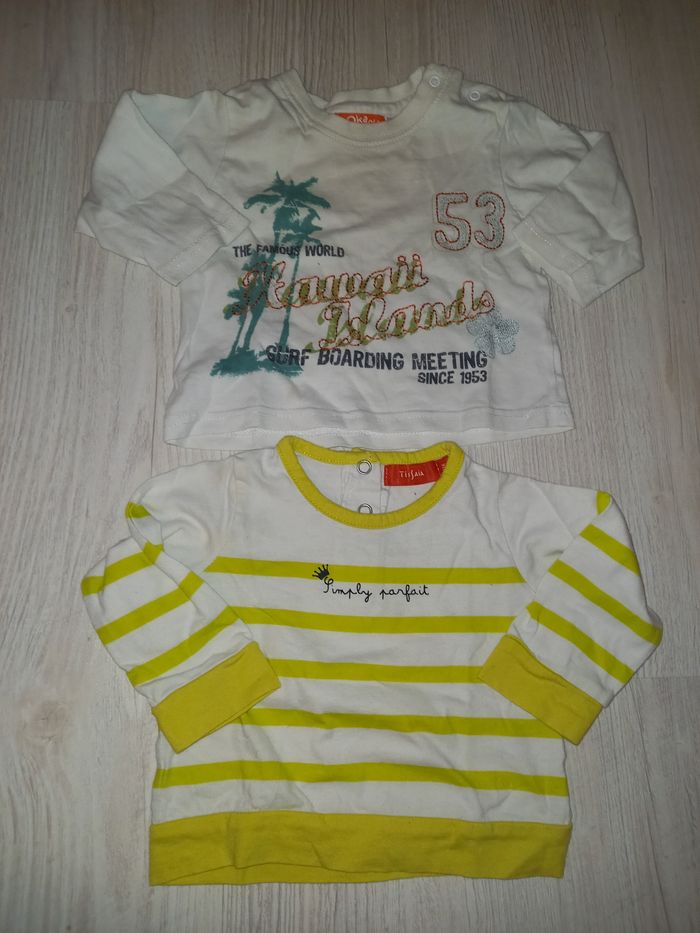 Lot de 2 t-shirts ML garçon 6 mois
